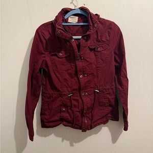 💖 Ashley By 26 International Burgundy Utility Jacket